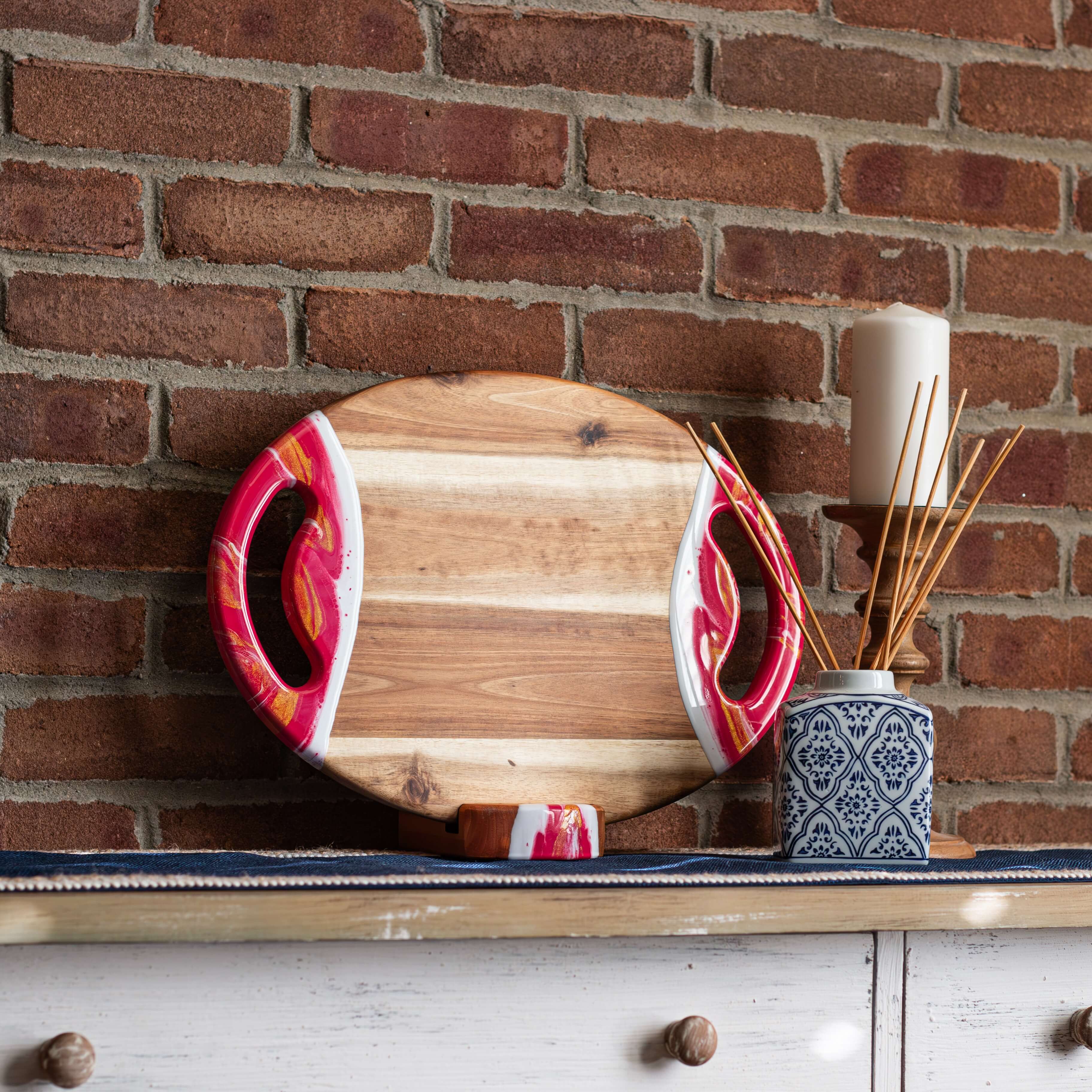 Acacia Charcuterie Board With 2 Handles